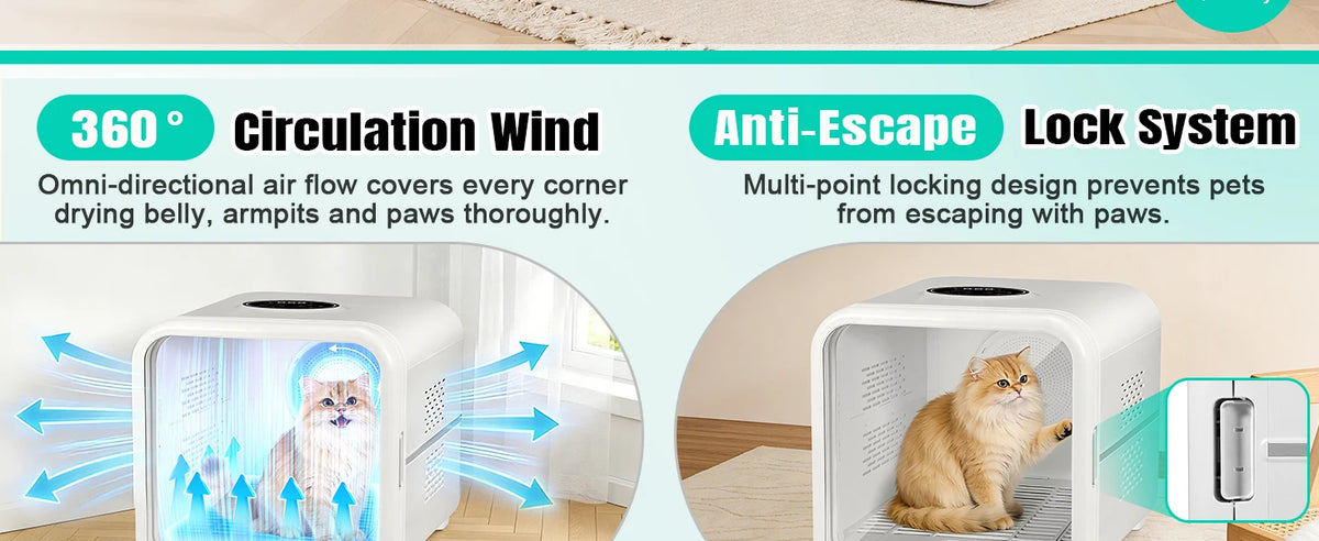 Professional Pet Dryer Box for Dogs Cats Fast Drying & Low Noise