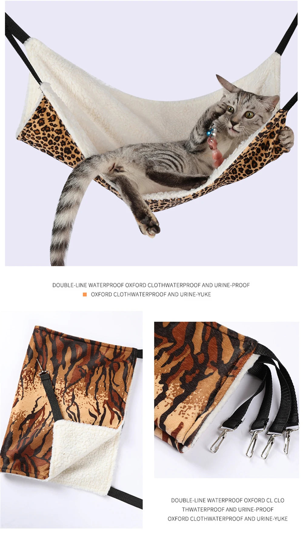 Plush Cat Hammock Autumn Winter Pet Mats for Cats Hamster