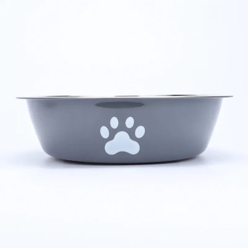 New Stainless Steel Dog Basin Paw Print