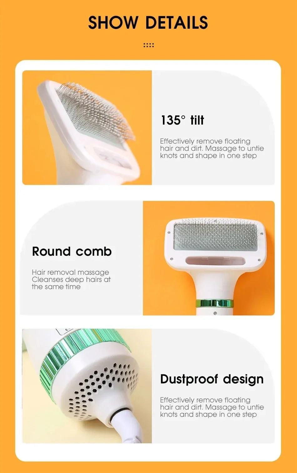 Pet Hair Dryer 2-in-1Cat Dog PUppy Dryer Grooming and Care Low