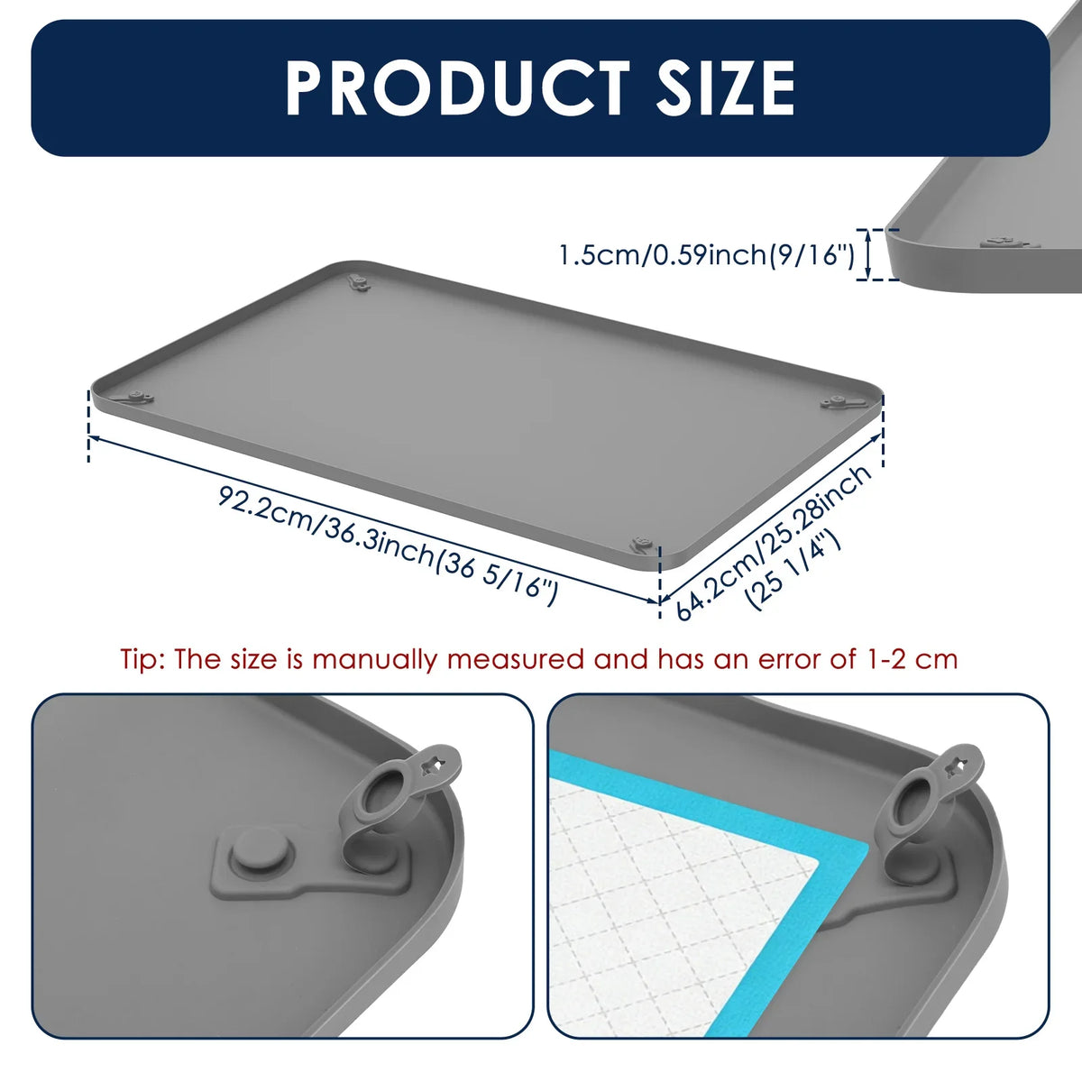 Pet Pee Pad Holder Silicone Dog Urine Pad Holder with Corner Snaps