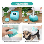 Silicone Dog Bath Massage Gloves Brush Pet Cat Bathroom Cleaning