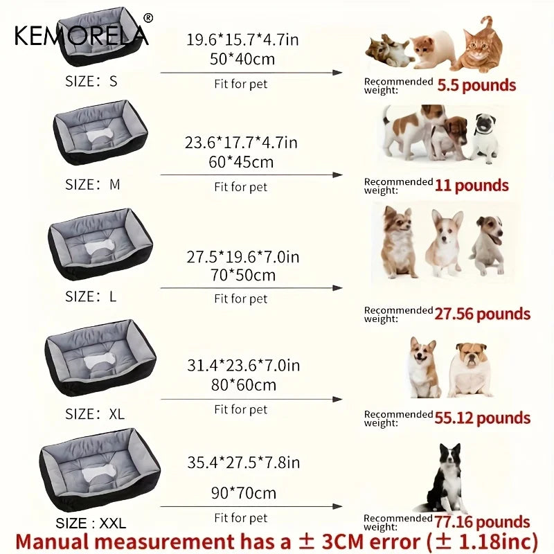 Orthopedic Plush Dog Bed High Rebound Comfortable Support White Pp
