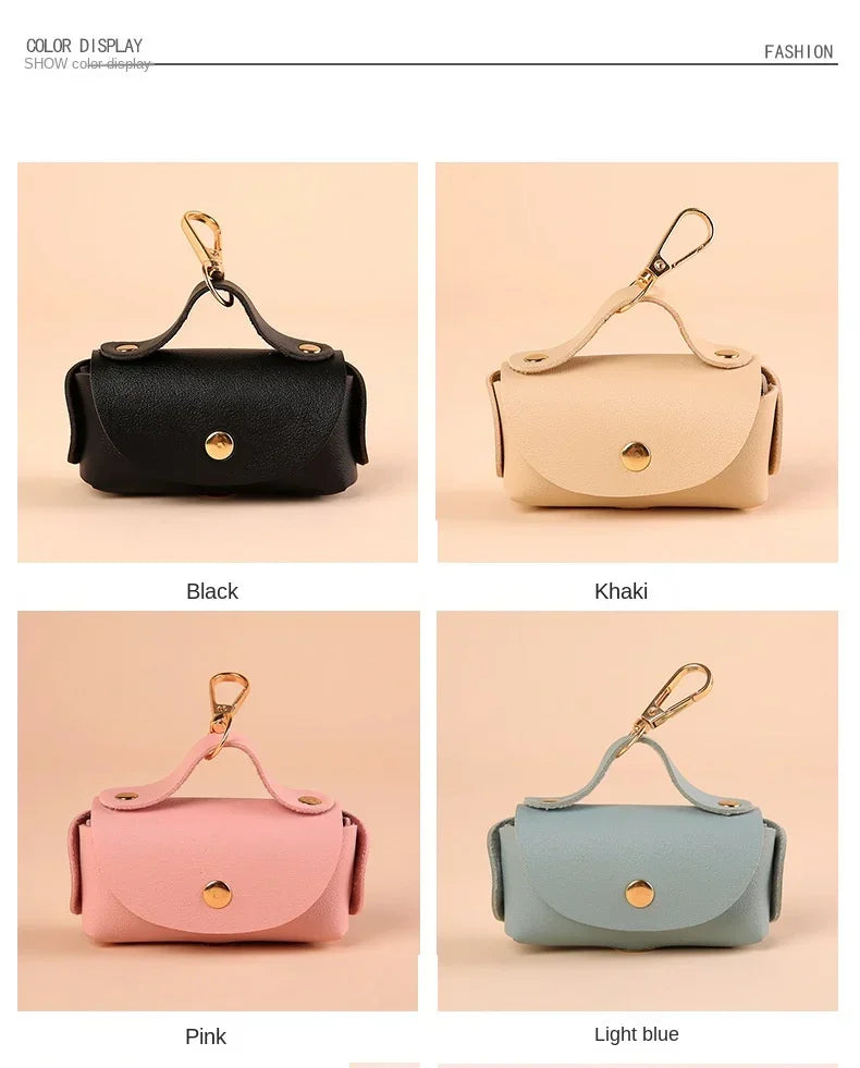 Faux Leather Portable Waste Bag Dispenser