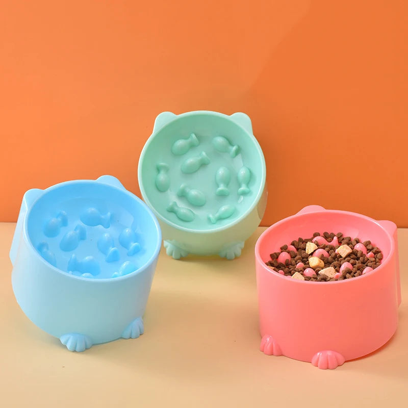 Small Cat and Dog Slow Feeding Anti-Choking Bowl with Neck
