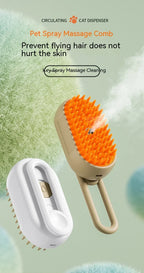 3 in 1 Pet Electric Steam Brush Cat and Dog Cleaning Spray Massage