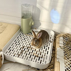 Rabbit Litter Box Small Pet Toilet Tray Bunnie Corner Toilet Box