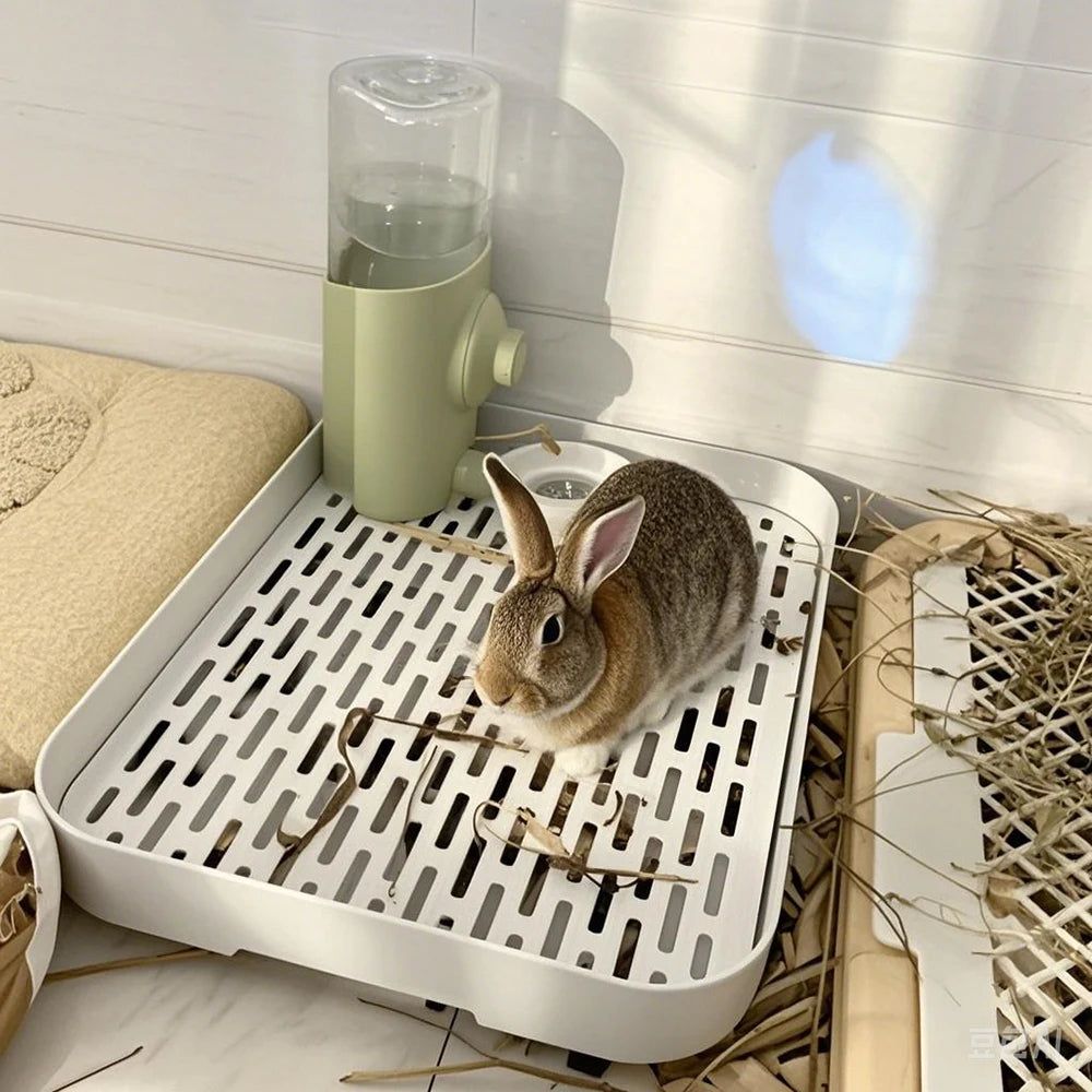 Rabbit Litter Box Small Pet Toilet Tray Bunnie Corner Toilet Box
