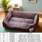 Large Pet House Dog Bed Cat Mat Long Plush Deep Sleeping Warm Soft