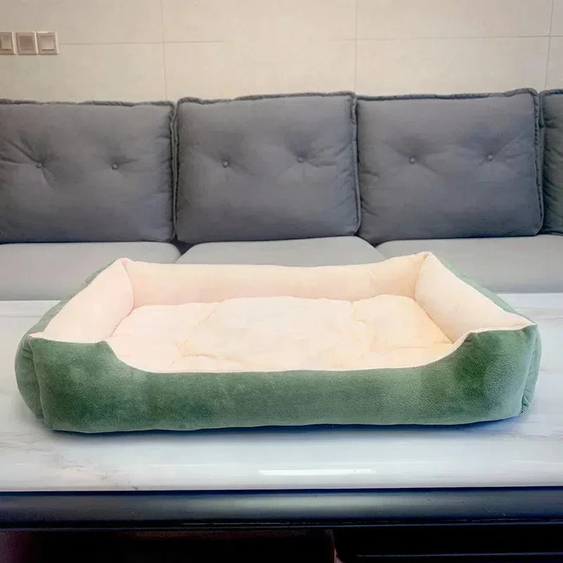Large Pet House Dog Bed Cat Mat Long Plush Deep Sleeping Warm Soft