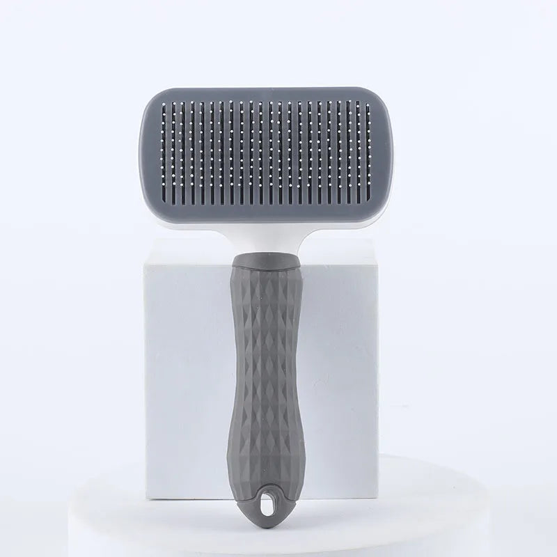 One Button Self Cleaning Pet Brush for Dogs Cats, Gentle Slicker