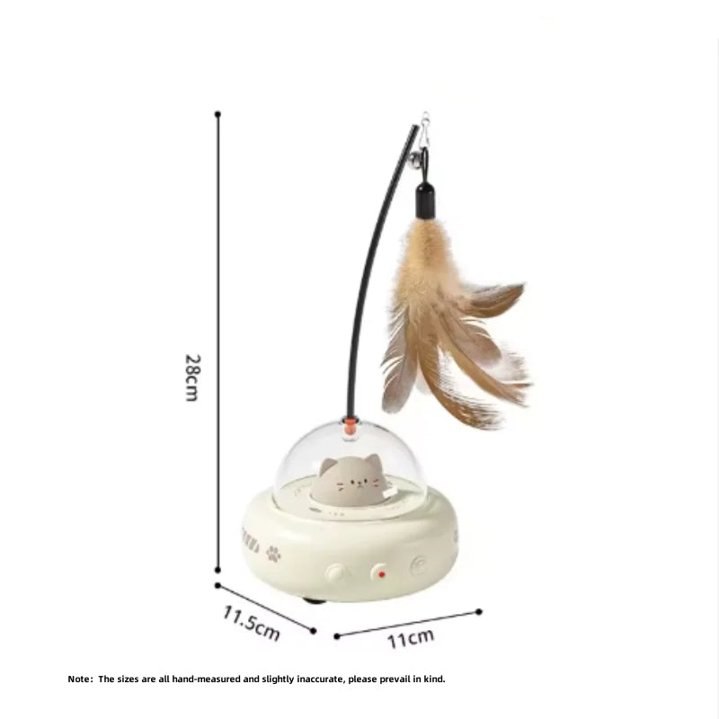 Smart Interactive Cat Toy Usb Rechargeable Rotating Feather