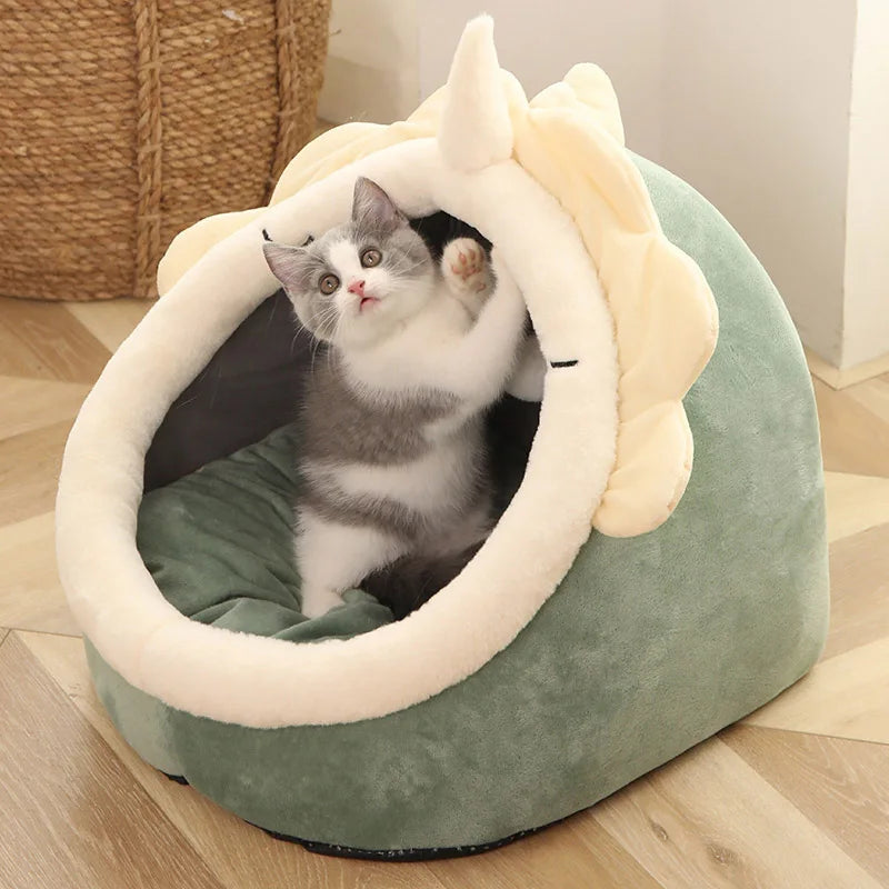 Pet Tent Cave Bed for Cats Small Dogs Self-Warming Cat Tent Bed