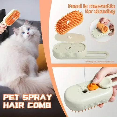 3-in-1 Dog and Cat Electric Brush Cleaning Steam Brush Spray