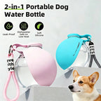 2-In-1 Portable Dog Water Bottle Foldable Silicone Dog Bowl