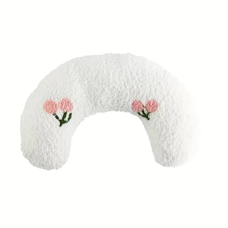 New 2026 Cat Moon Shaped Pillow Super Soft Plush Half Donut Pillow