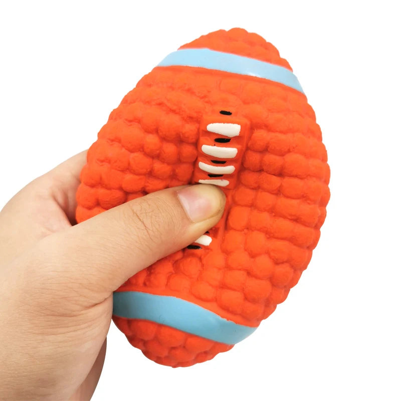 Dog Ball Toy for Small Medium Large Dogs Cat PUppy Squeaky Rugby