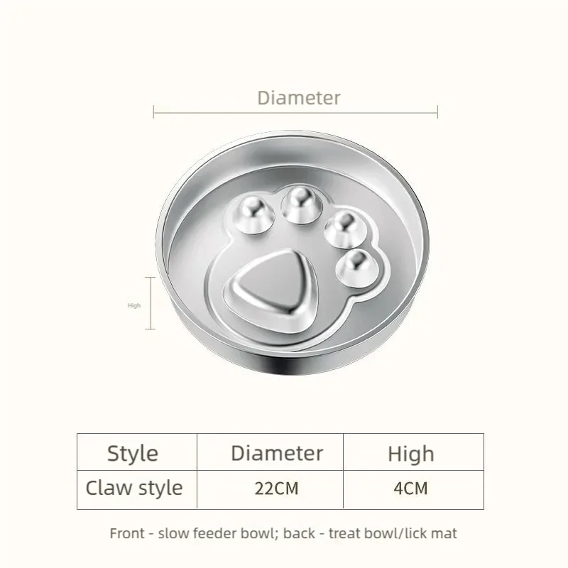 Stainless Steel Slow Feeder Bowl, Non-Slip Pet Food Bowl
