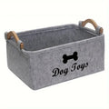 Stylish Felt Pet Toy Storage Basket - Durable Organizer for Cat &