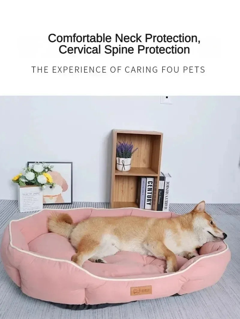 Dog Bed Orthopedic Plush Calming Sofa Pet Bed Donut Nest Soft
