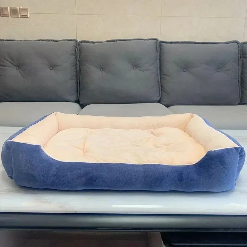 Large Pet House Dog Bed Cat Mat Long Plush Deep Sleeping Warm Soft
