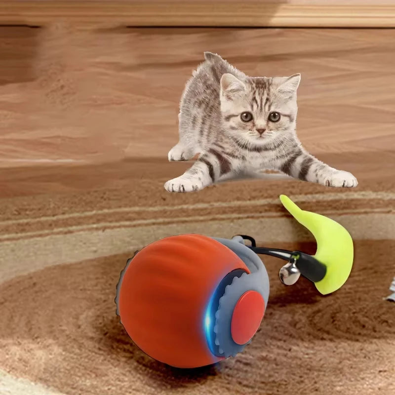Cat Interactive Ball Toys Automatic Rolling Ball Faux Tail