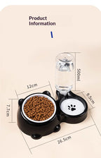 Pet Bowl 2-in-1 Auto Water Feeder, Tilted Elevated Cat Dog Bowl