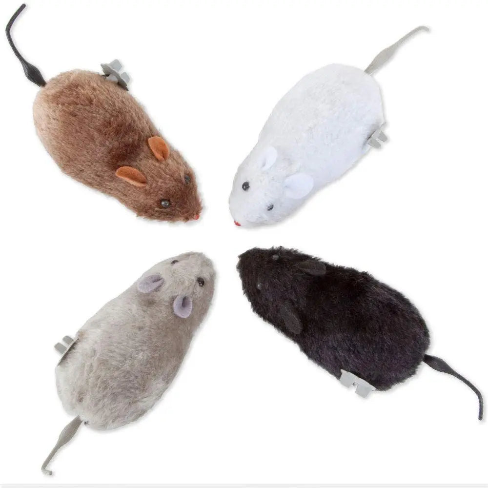 Lifelike Plush Running Mouse Toy for Cats
