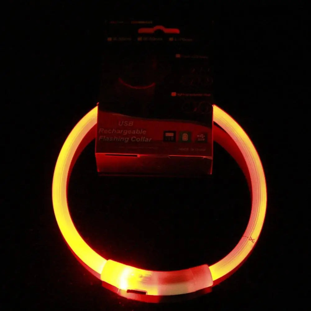 Luminous Pet Dog Collar Waterproof LED Dog Collar Rechargeable