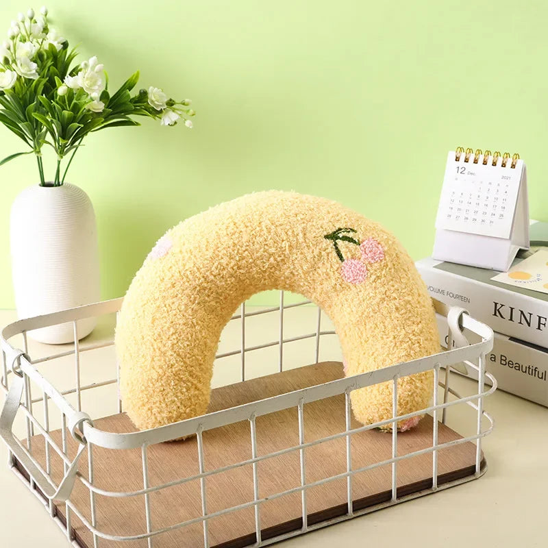 Cat Small Pillow Super Soft Half Donut Pet Calming Toy Joint