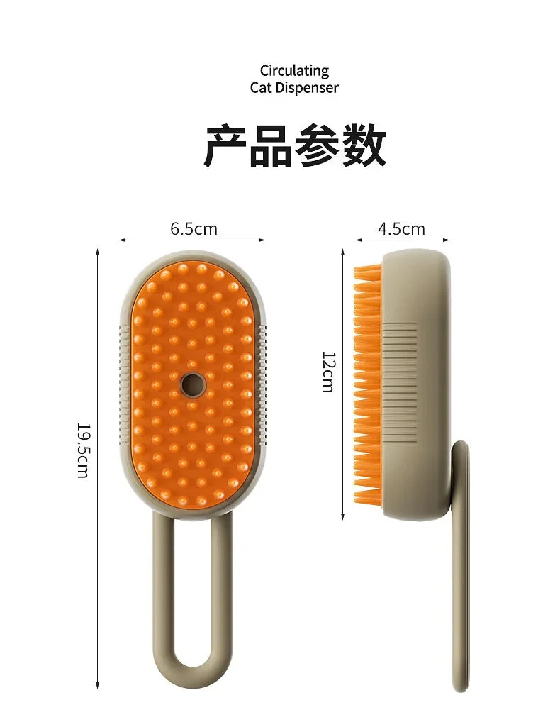 3-in-1 Dog and Cat Electric Brush Cleaning Steam Brush Spray
