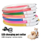 USB Rechargeable Fiber Optic Collar Pet Dog LED Light Collar