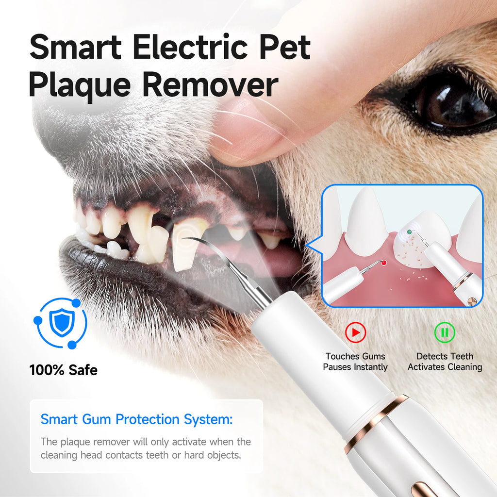 Pet Electric Teeth Cleaner Dog Cat Ultrasonic Dental Scaler Plaque Calculus Tartar Stains Remover Tooth Whitening Oral Cleaning