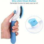 Cat & Dog Dehairing Brush with One-Touch Mechanism - Heavy-Duty