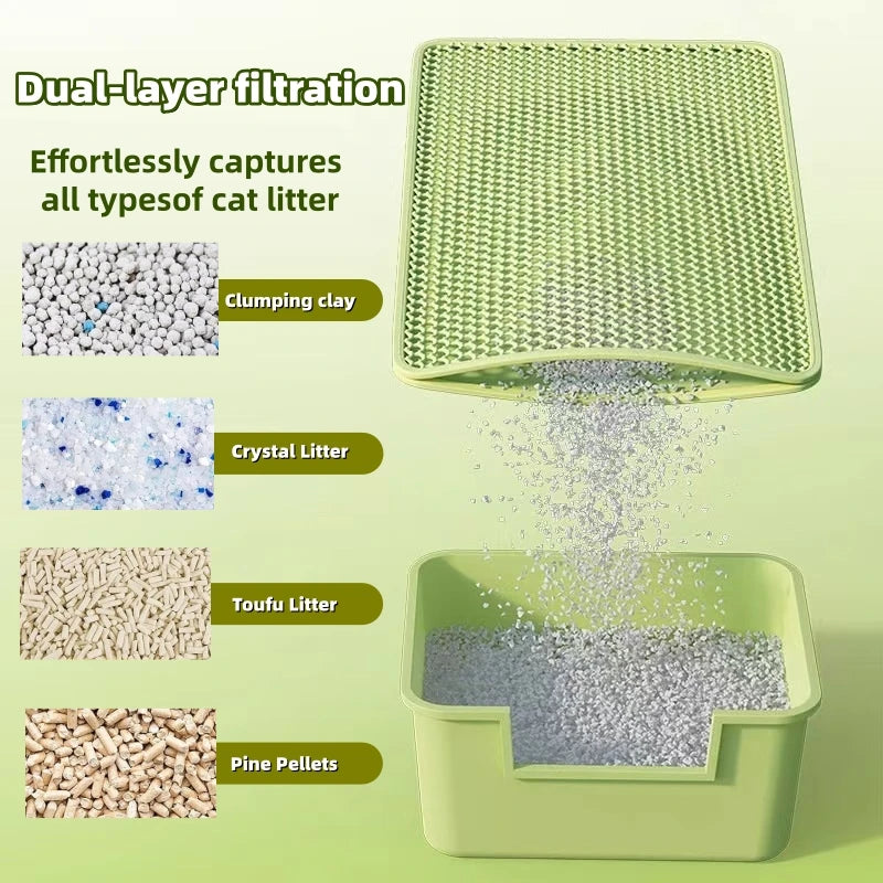 Double Layer Cat Litter Mat Honeycomb Cat Litter Trapping Mat Easy