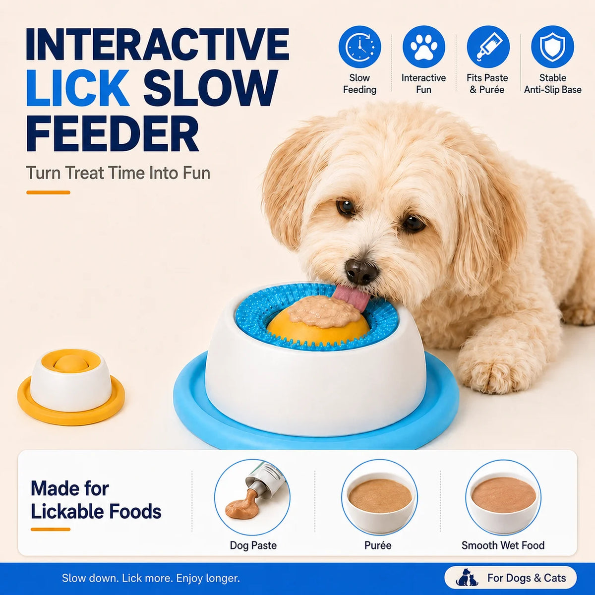 Dog Licking Bowl Slow Feeder Interactive Enrichment Toy for Dogs