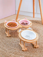 Ceramic Cat Bowl Dog Bowl Single and Double Pet Bowl Cat Dog