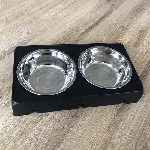 Booteely Elevated Dog Feeder Bowls Adjustable Raised Stand with