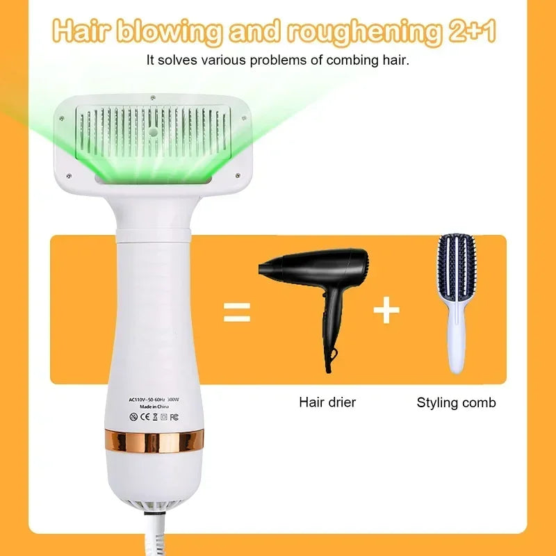 2-in-1 Pet Dog Dryer Quiet Dog Hair Dryers and Comb Brush Grooming
