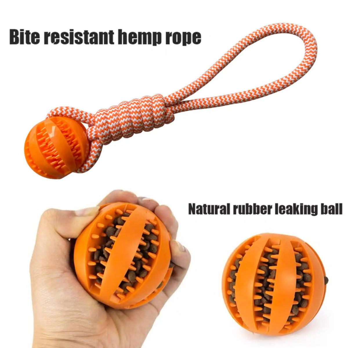 Dog Bite-Resistant Cotton Rope Treat Ball