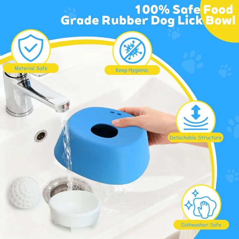 Anti-Choking Slow Feeder Dog Bowl Non-Slip 3/4 Cup - Lick Toy for