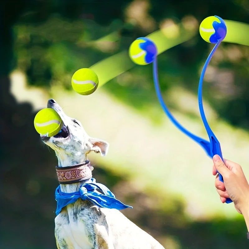 Pet Tennis Ball Launcher Stick - Interactive Outdoor Dog Training