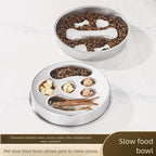 Stainless Steel Slow Feeder Bowl, Non-Slip Pet Food Bowl
