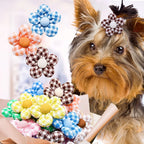 Pet Bows Flowers Shape Hair Accessories Handmade Dog Bows with