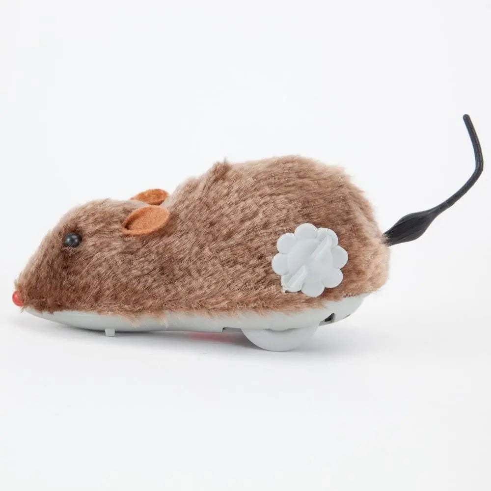 Lifelike Plush Running Mouse Toy for Cats