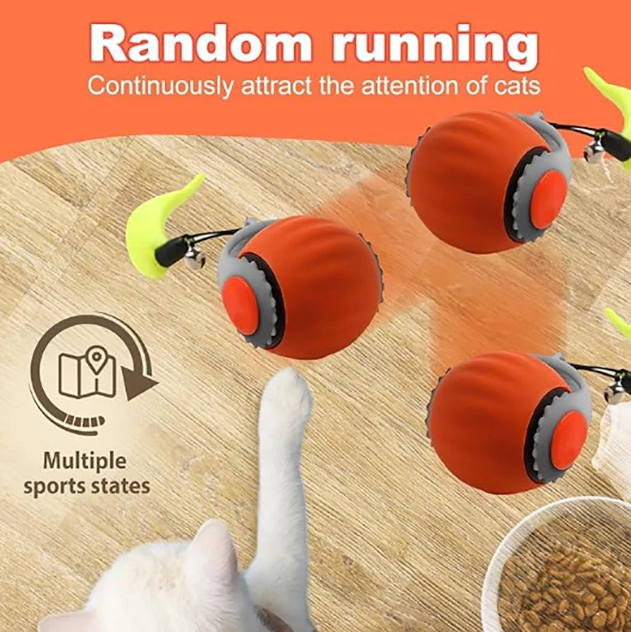 Interactive Cat Toy Ball Automatic Rolling Pet Toy USB