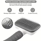 Self-Cleaning Pet Brush,One-Click Hair Removal, Round Tip Slicker