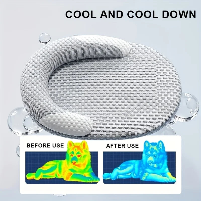 Orthopedic Cold Dog Bed, Breathable Summer Pet Mat with Raised