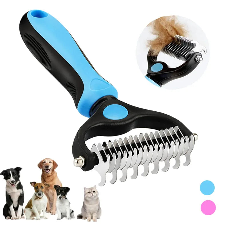 Pet Deshedding Brush Cat Comb Self Cleaning Hair Remover Grooming