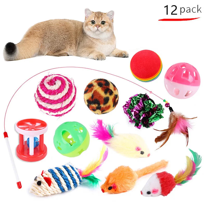 Cat Toy Variety Pack - Funny Sisal Mouse & Ball